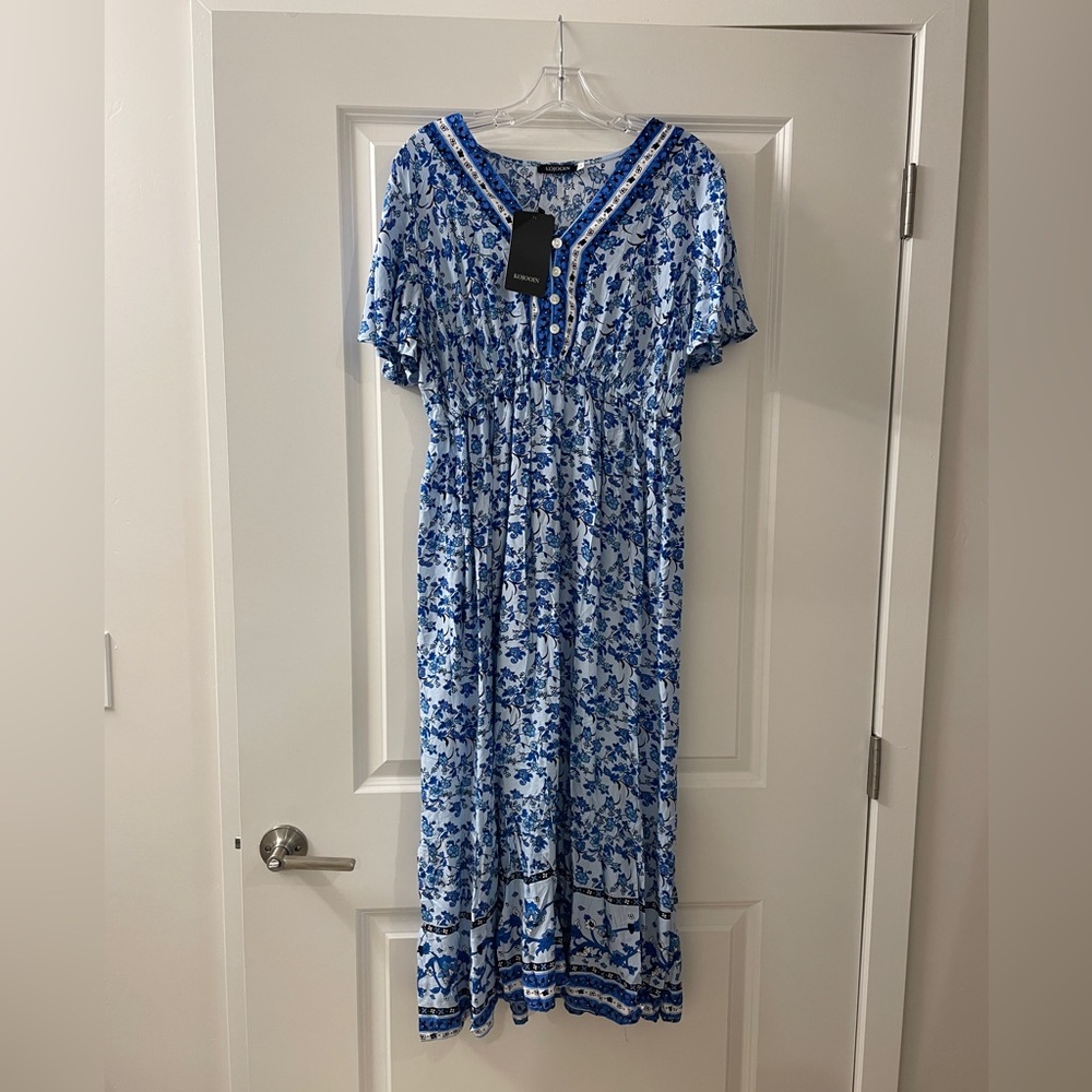 Blue floral dress